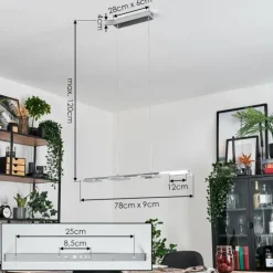 hofstein Suspensions|Ordal Suspension, Suspension LED Argenté, 4 lumières