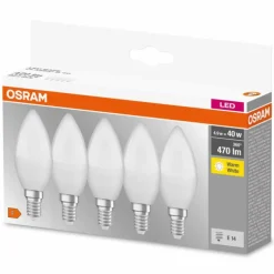 OSRAM CLASSIC B Lot de 5 LED E14 4,9 watt 2700 kelvin 470 lumen