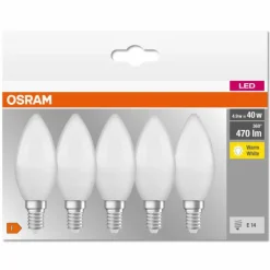 OSRAM CLASSIC B Lot de 5 LED E14 4,9 watt 2700 kelvin 470 lumen