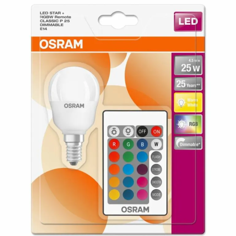 Osram LED E14 RGBW 4,5 Watt 2700 Kelvin 250 Lumen