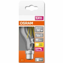 OSRAM LED Retrofit B22d 6,5 Watt 2700 Kelvin 806 Lumen