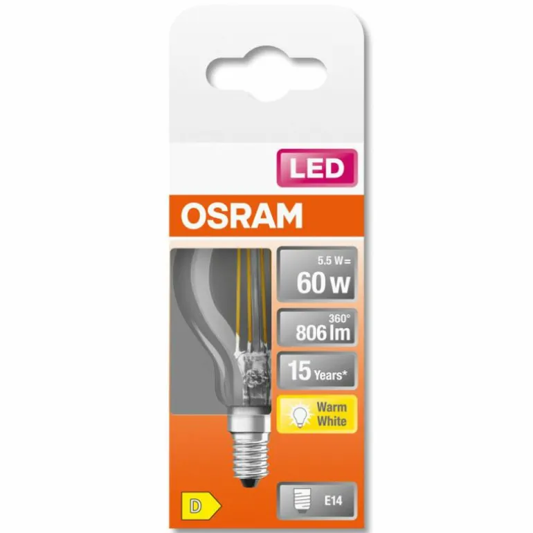 OSRAM LED Retrofit E14 5,5 watt 2700 kelvin 806 lumen