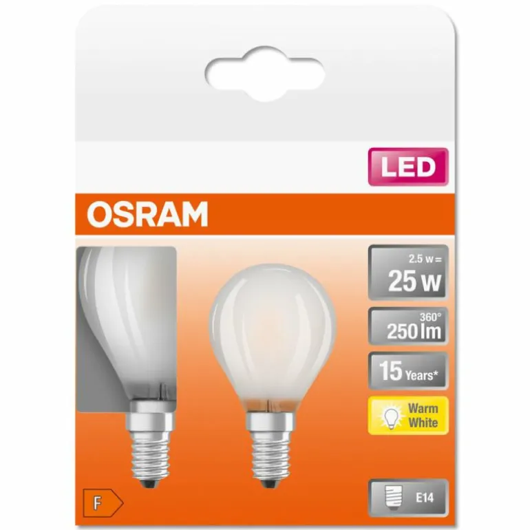 OSRAM LED Retrofit Lot de 2 E14 2,5 watt 2700 Kelvin 250 lumen