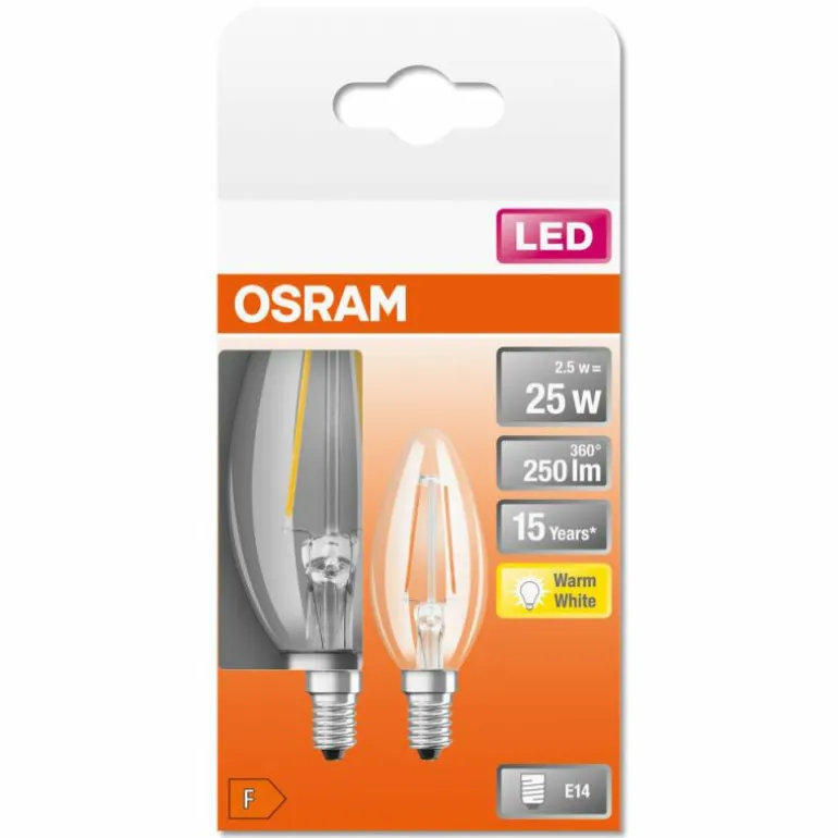 OSRAM LED Retrofit Lot de 2 E14 2,5 watt 2700 Kelvin 250 lumen