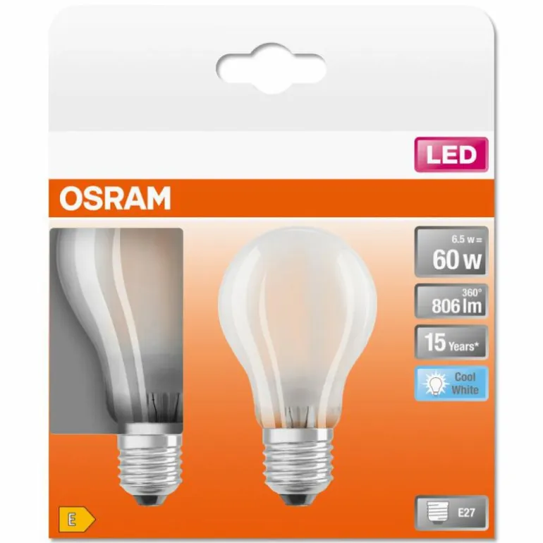 OSRAM LED Retrofit Lot de 2 E27 6,5 Watt 4000 Kelvin 806 Lumen