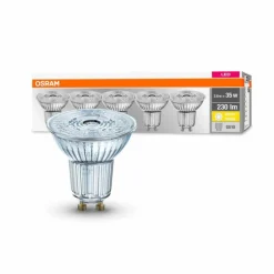 OSRAM Lot de 5 LED GU10 2,6 watt 2700 kelvin 230 lumen