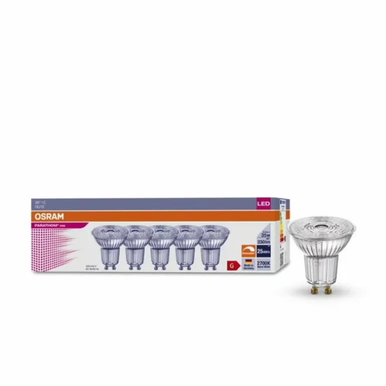 Osram Lot de 5 LED GU10 3,4 watts 2700 kelvins 230 lumens