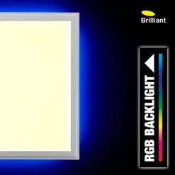 Luminaires Brilliant Éclairage Led|Panneau Brilliant Alissa LED Argenté, 1 lumière, Télécommandes, Changeur de couleurs