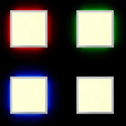 Luminaires Brilliant Éclairage Led|Panneau Brilliant Alissa LED Argenté, 1 lumière, Télécommandes, Changeur de couleurs