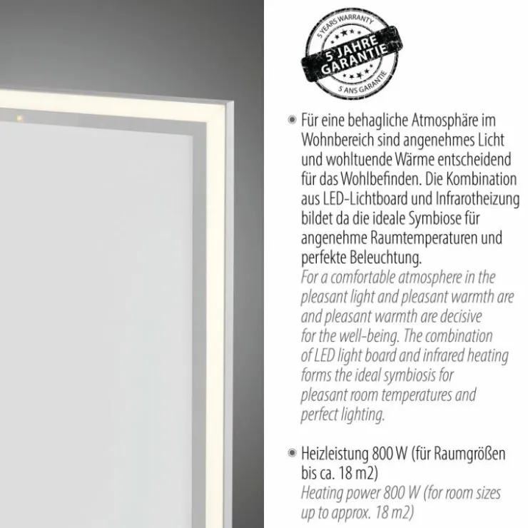 Luminaires Leuchten Direkt Éclairage Led|Panneau de plafond avec chauffage IR LeuchtenDirekt BEROA LED Blanc, 1 lumière, Télécommandes