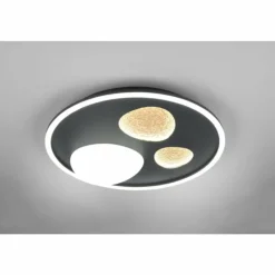 Luminaires Trio Éclairage Led|Pebble Plafonnier LED Noir, 1 lumière, Télécommandes