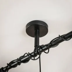 hofstein Suspensions|Pendelleuchte Suspension Anthracite, 7 lumières