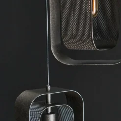 hofstein Suspensions|Pendelleuchte Suspension Anthracite, 3 lumières