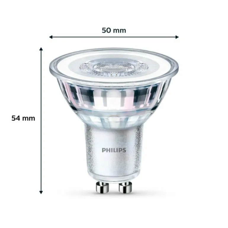 Philips Classic Lot de 2 LED GU10 4,6 watt 4000 kelvin 390 lumen