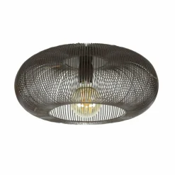 hofstein Plafonniers|Plafonnier Agueda Brun foncé, Nickel mat, Noir, 1 lumière