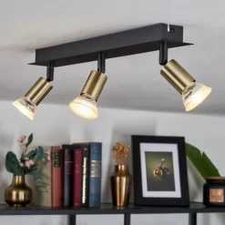 hofstein Spots Et Projecteurs|Plafonnier Castillo Noir, 3 lumières