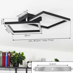 hofstein Éclairage Led|Plafonnier Cavareno LED Noir, 1 lumière