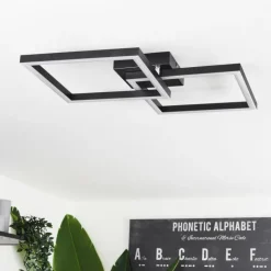 hofstein Éclairage Led|Plafonnier Cavareno LED Noir, 1 lumière