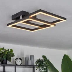 hofstein Éclairage Led|Plafonnier Cavareno LED Noir, 1 lumière