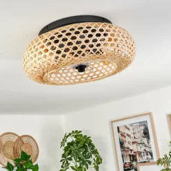 Plafonnier 50 cm Bauro Noir, 4 lumières, Télécommandes