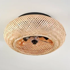 Plafonnier 50 cm Bauro Noir, 4 lumières, Télécommandes