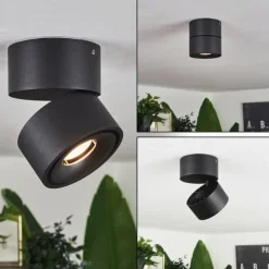 hofstein Éclairage Led|Plafonnier Laonsana LED Noir, 1 lumière