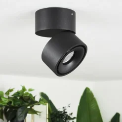hofstein Éclairage Led|Plafonnier Laonsana LED Noir, 1 lumière
