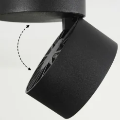 hofstein Éclairage Led|Plafonnier Laonsana LED Noir, 1 lumière