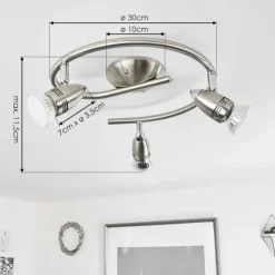 hofstein Spots Et Projecteurs|Plafonnier Mirandol Nickel mat, 3 lumières
