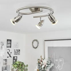 hofstein Spots Et Projecteurs|Plafonnier Mirandol Nickel mat, 3 lumières