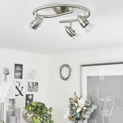 hofstein Spots Et Projecteurs|Plafonnier Mirandol Nickel mat, 3 lumières