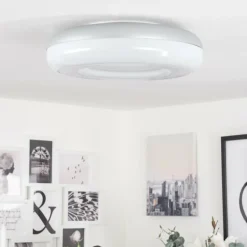 Plafonnier Monfebres LED Argenté, Blanc, 1 lumière, Télécommandes, Changeur de couleurs