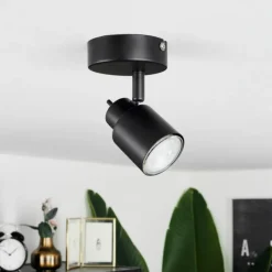 hofstein Éclairage Led|Plafonnier Nestavel LED Noir, 1 lumière