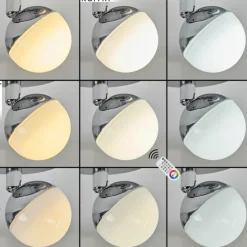 Plafonnier Sanchequias LED Chrome, 1 lumière, Télécommandes, Changeur de couleurs