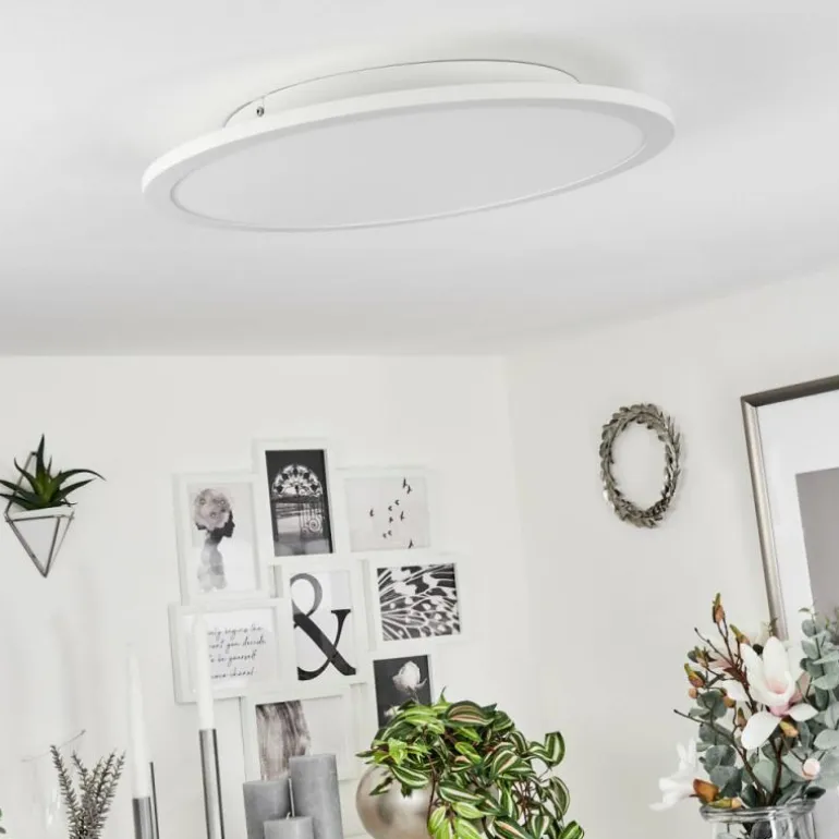 Plafonnier Sani LED Blanc, 1 lumière, Télécommandes, Changeur de couleurs