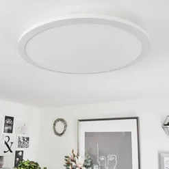Plafonnier Sani LED Blanc, 1 lumière, Télécommandes, Changeur de couleurs