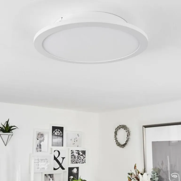 Plafonnier Sani LED Blanc, 1 lumière, Télécommandes, Changeur de couleurs