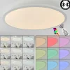 Plafonnier Sani LED Blanc, 1 lumière, Télécommandes, Changeur de couleurs