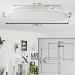 Plafonnier Sani LED Blanc, 1 lumière, Télécommandes, Changeur de couleurs