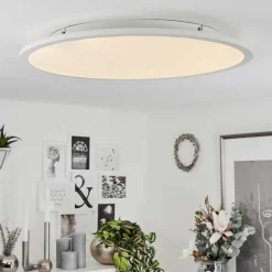 Plafonnier Sani LED Blanc, 1 lumière, Télécommandes, Changeur de couleurs