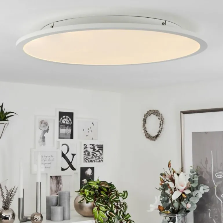 Plafonnier Sani LED Blanc, 1 lumière, Télécommandes, Changeur de couleurs