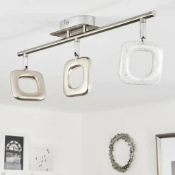 hofstein Spots Et Projecteurs|Plafonnier Villenauxe LED Chrome, Nickel mat, 3 lumières