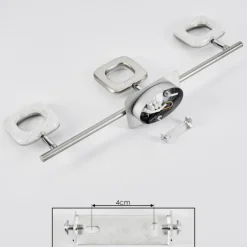 hofstein Spots Et Projecteurs|Plafonnier Villenauxe LED Chrome, Nickel mat, 3 lumières