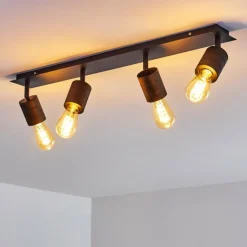 hofstein Spots Et Projecteurs|Plafonnier Ajaccio Noir, 4 lumières