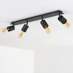 hofstein Spots Et Projecteurs|Plafonnier Ajaccio Noir, 4 lumières
