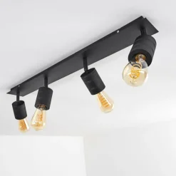 hofstein Spots Et Projecteurs|Plafonnier Ajaccio Noir, 4 lumières