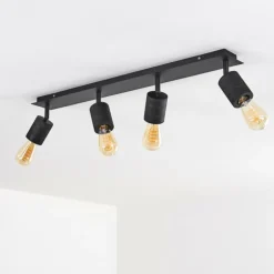 hofstein Spots Et Projecteurs|Plafonnier Ajaccio Noir, 4 lumières