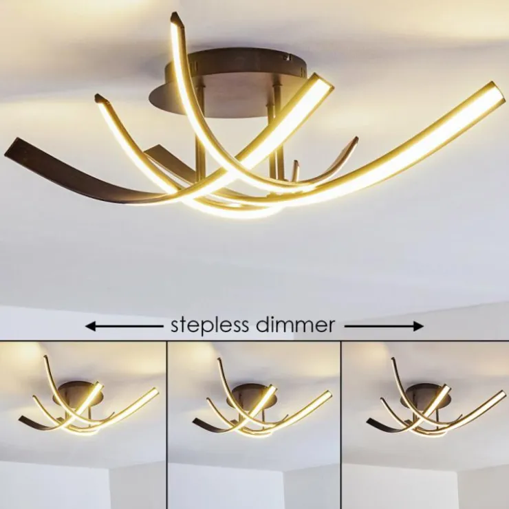 hofstein Éclairage Led|Plafonnier Aranu LED Rouille, 4 lumières