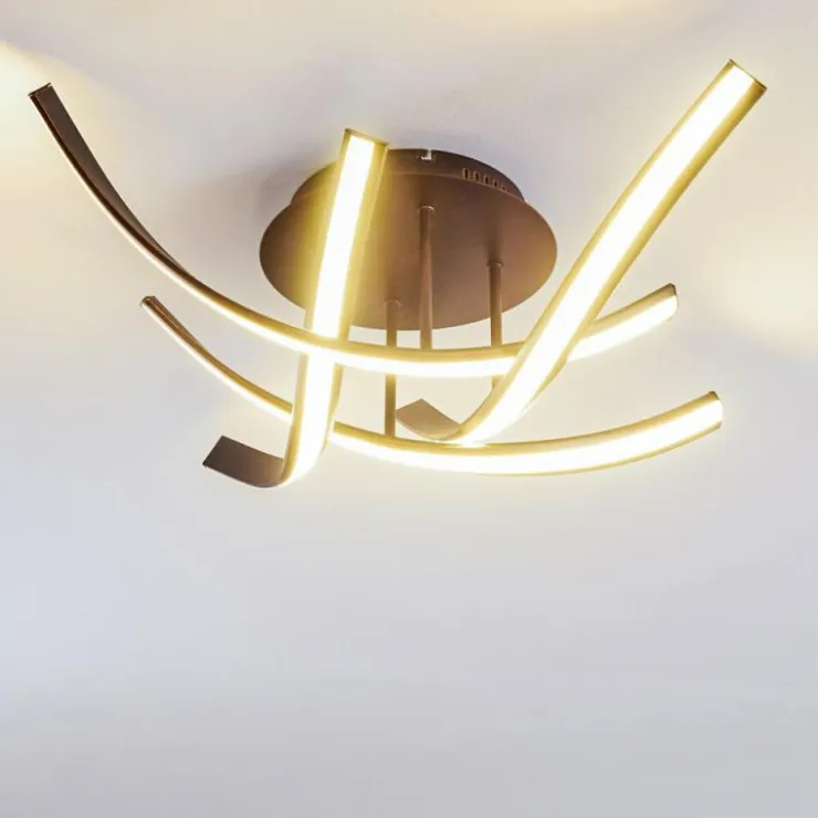hofstein Éclairage Led|Plafonnier Aranu LED Rouille, 4 lumières