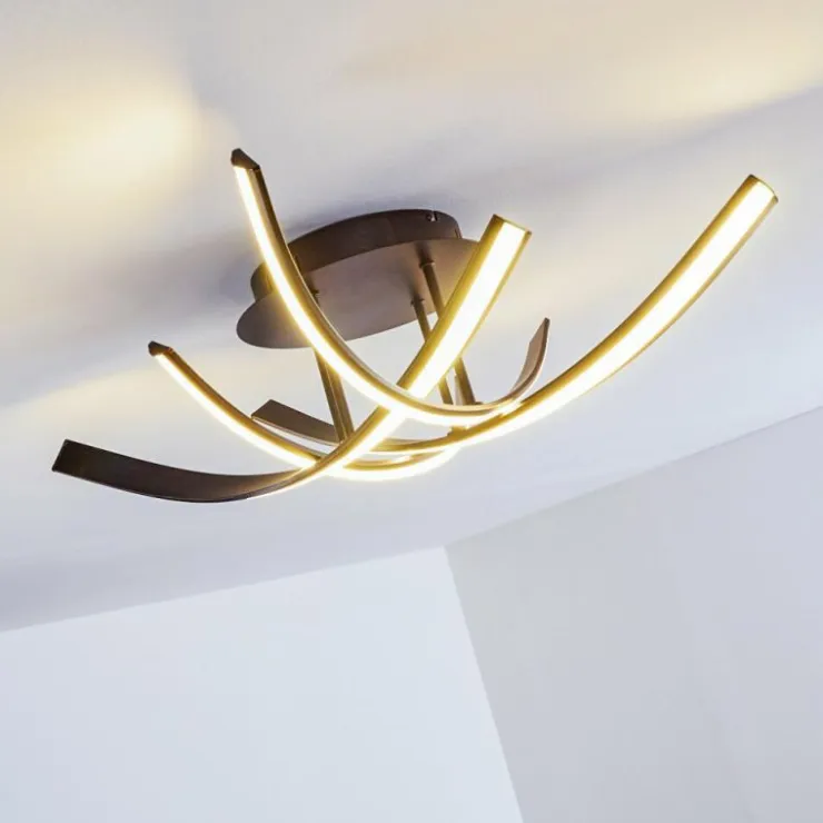 hofstein Éclairage Led|Plafonnier Aranu LED Rouille, 4 lumières